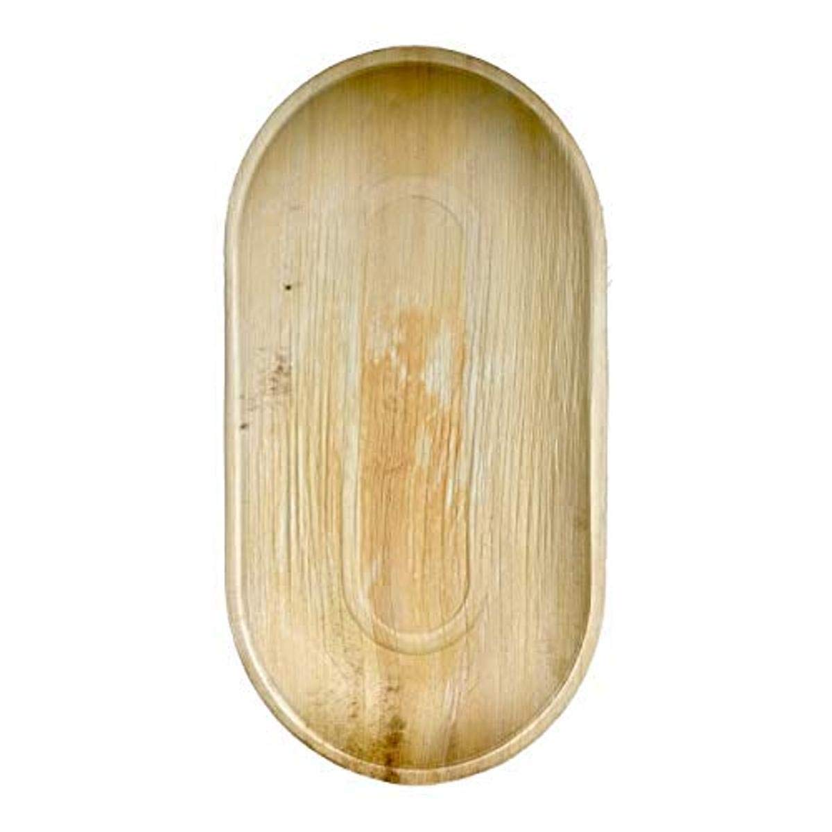 Eco-Friendly Oval Palm Leaf Plates - 50 Pack Biodegradable Organic Dinnerware (21.7