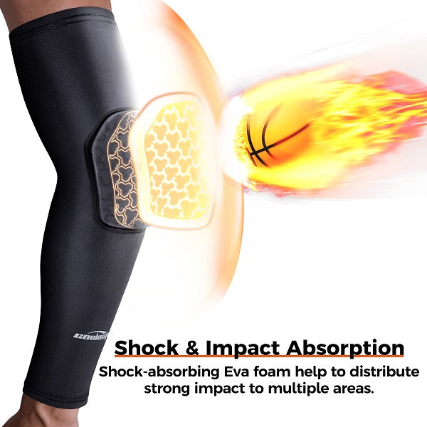 Non-Slip Padded Arm & Elbow Sleeve for Basketball, Baseball, Football - Protective Sports Gear for Kids, Youth & Adults (SP018) - Perfect for Training, Games & Injury Recovery