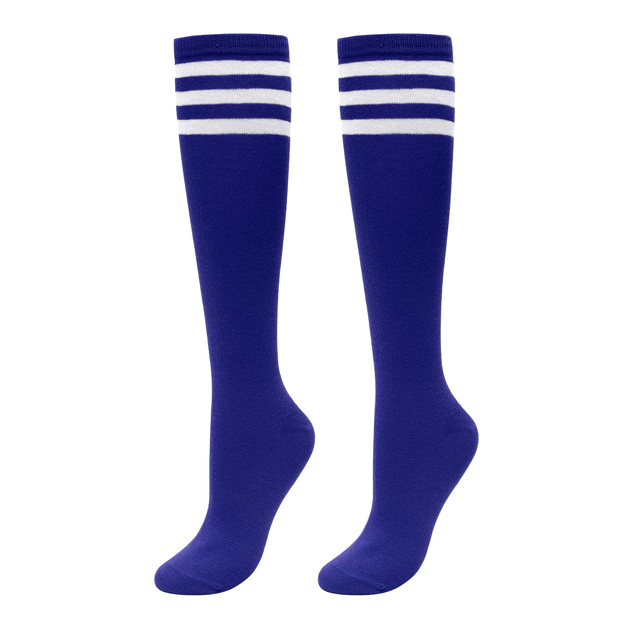 FALETO Women's Knee High Cotton Socks - Athletic Support Stockings for Running, School, Halloween & Christmas Costumes - Breathable & Comfortable for Sports, Workouts & Daily Wear