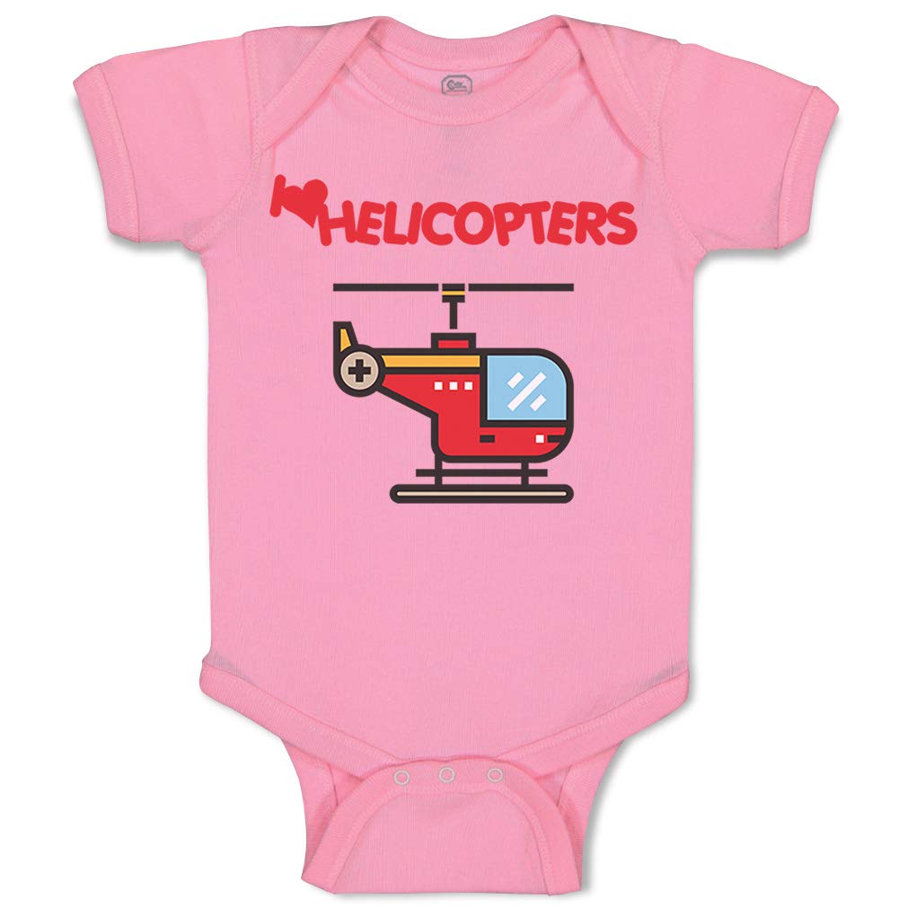 Custom Baby Bodysuit - I Love Helicopters Funny Cotton Onesie for Boys & Girls | Soft Infant Romper for Playtime & Photo Shoots