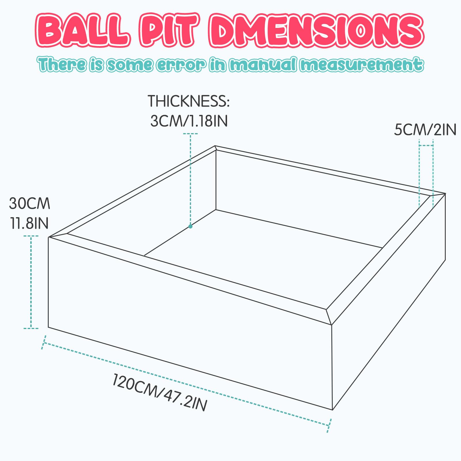 Foam Ball Pit for Toddlers & Kids - CALEPTONG 47.2
