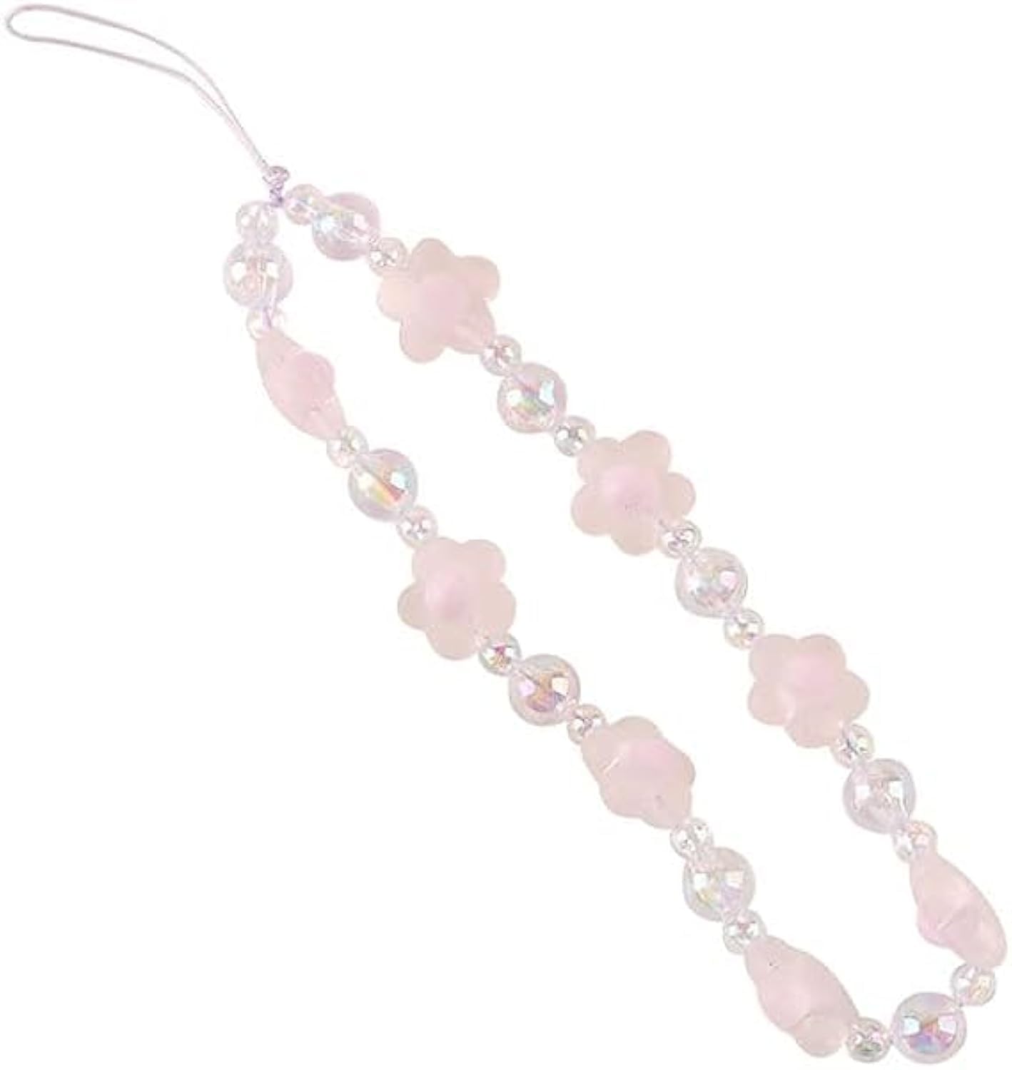 Boho Cute Phone Charm Chain Strap - Beaded Phone Keychain with Butterfly & Flower Pearl Design - Stylish Phone Lanyard for Women & Girls - Perfect for Phones, Keys, Bags & Accessories