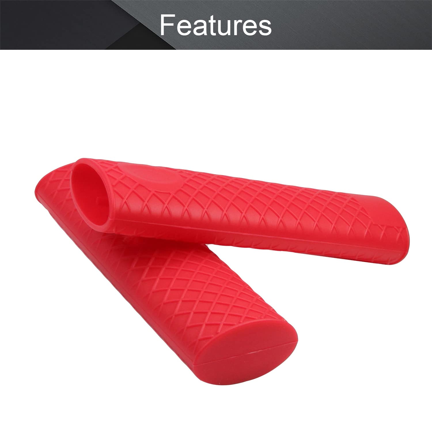 Heat Resistant Silicone Pot Handle Sleeve - 6.1 Inch Non-Slip Hot Handle Holder for Cast Iron, Woks, Frying Pans & Skillets (Red, 4-Pack) - Perfect for Cooking, Grilling & Oven Use