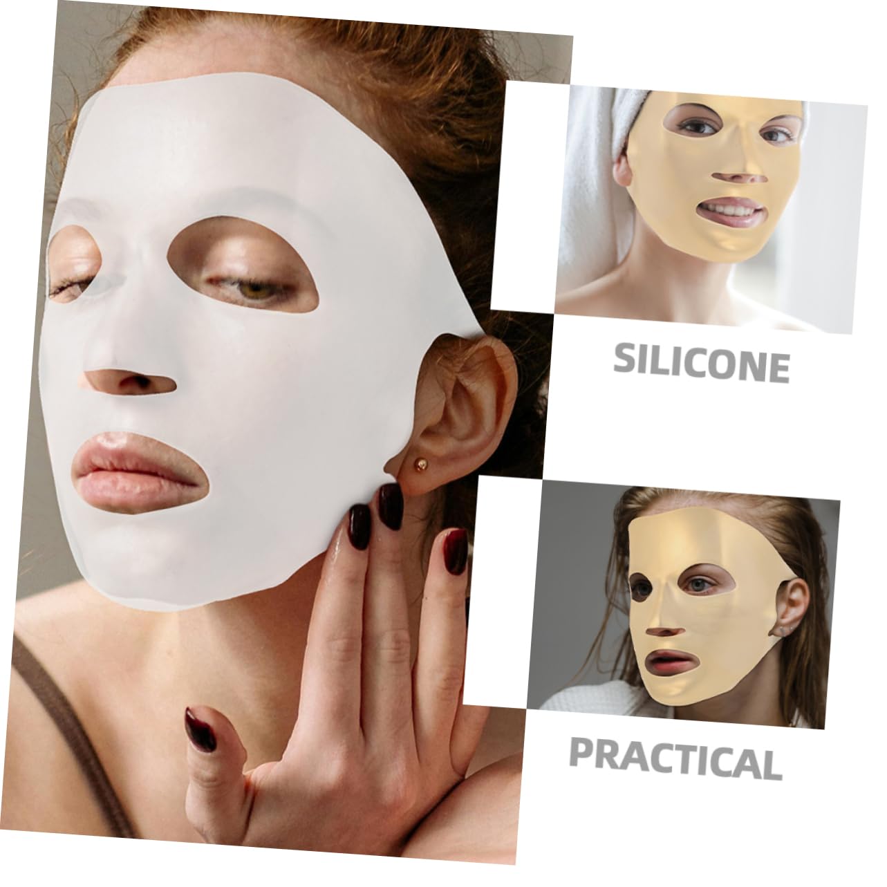 Minkissy 6-Pack Reusable Silicone Face Mask Cover - Overnight Collagen Lip & Beauty Care Mask for Hydration & Anti-Aging | Perfect for Nighttime Skincare, Spa Treatments & At-Home Facial Therapy