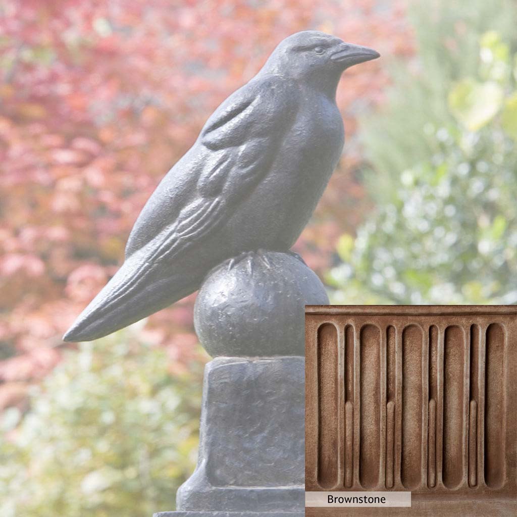 Campania International Raven Statue - Gothic Home Decor, Outdoor Garden Statue for Halloween & Gothic Decorations - Perfect for Patio, Yard, and Halloween Displays