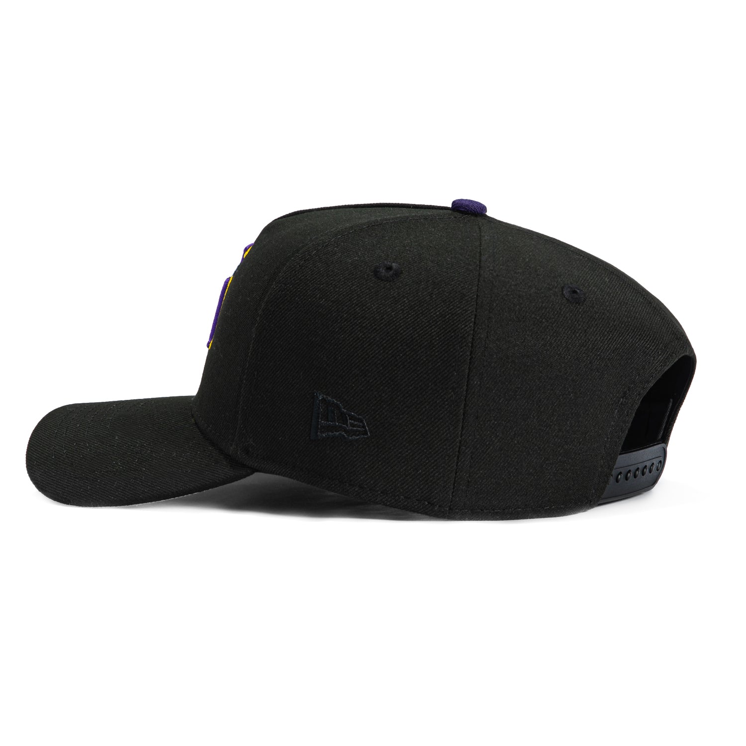 New Era 9Forty A-Frame Los Angeles Lakers Snapback Cap - Black, Purple & Gold Motion Hat for Men | NBA Basketball Fan Gear & Streetwear Accessories