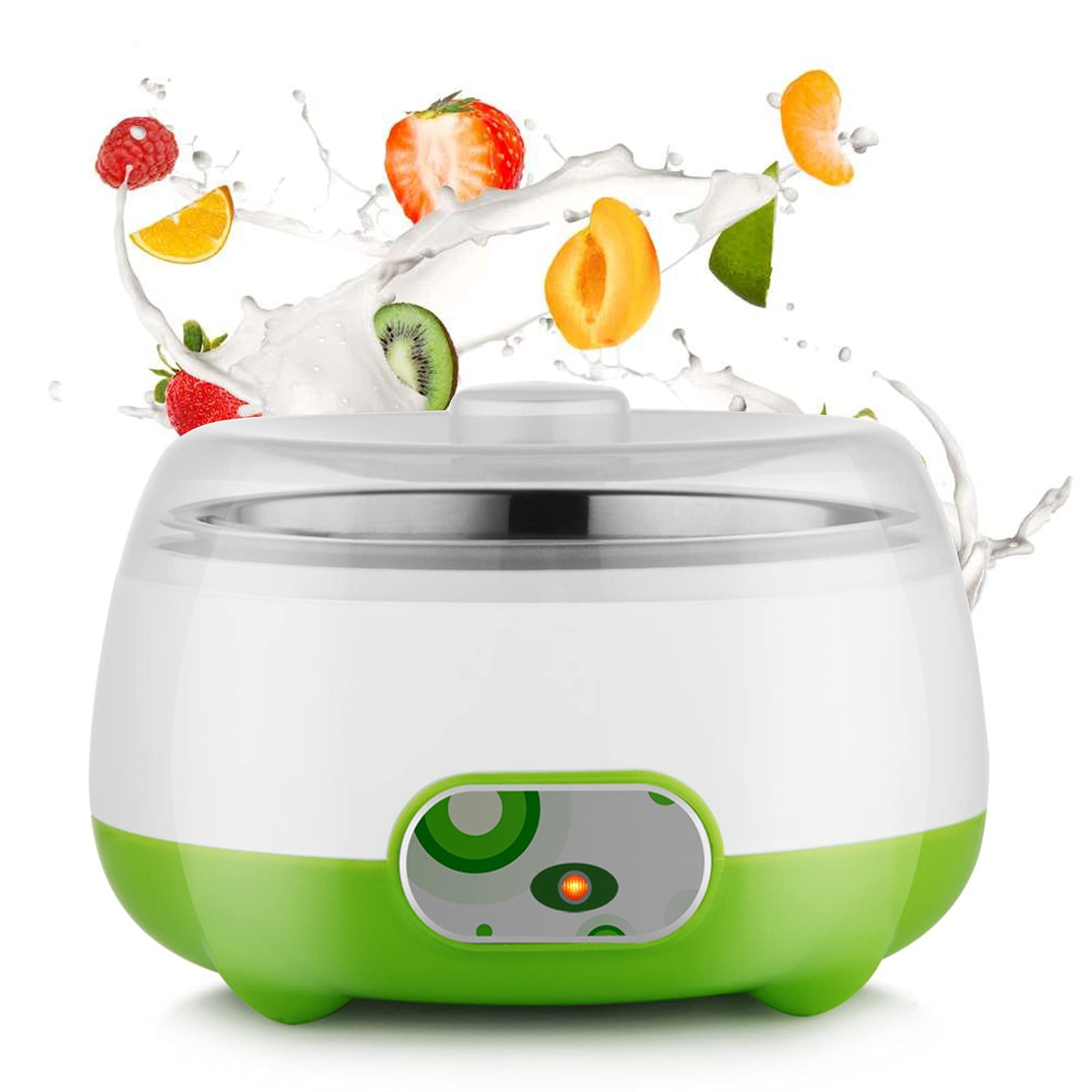 Automatic Electric Yogurt Maker with Stainless Steel Liner - 1L Constant Temperature Yogurt Machine for Homemade Greek & Probiotic Yogurt - Perfect for Keto, Vegan & Healthy Breakfast Prep