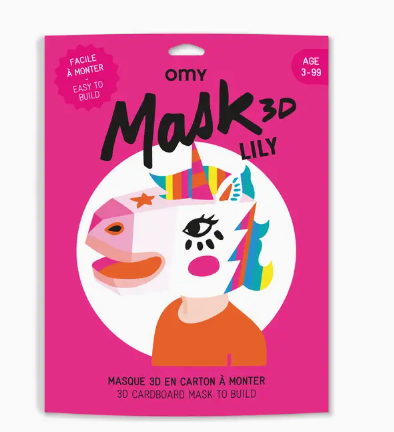 OMY Unicorn 3D Face Mask for Kids - Cute & Comfortable Unicorn Design - Perfect for Halloween, Birthday Parties & Dress-Up Play