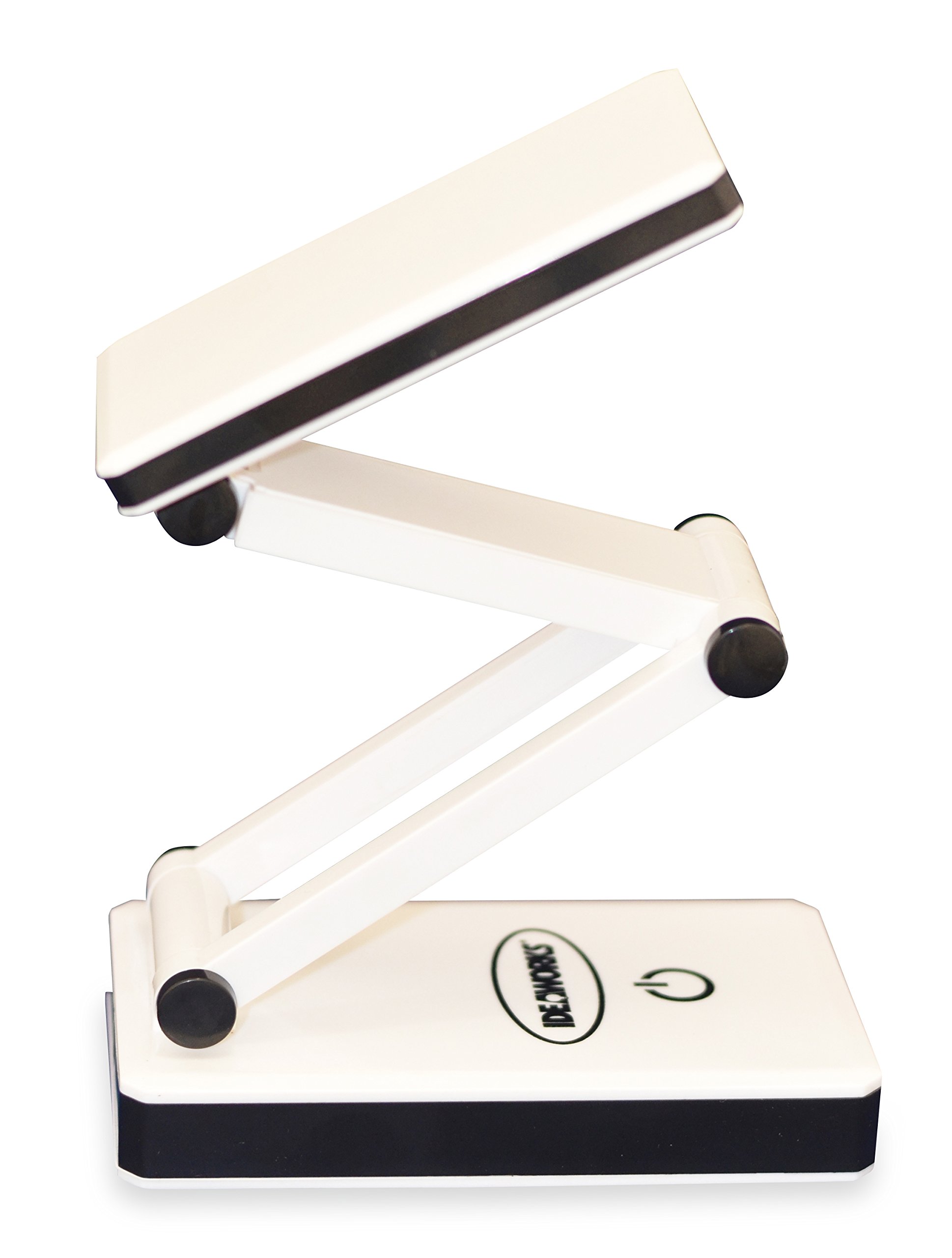 IdeaWorks Foldable LED Desk Lamp - Portable & Adjustable for Home, Office, Dorm - ABS Plastic White Light for Studying, Reading, Working