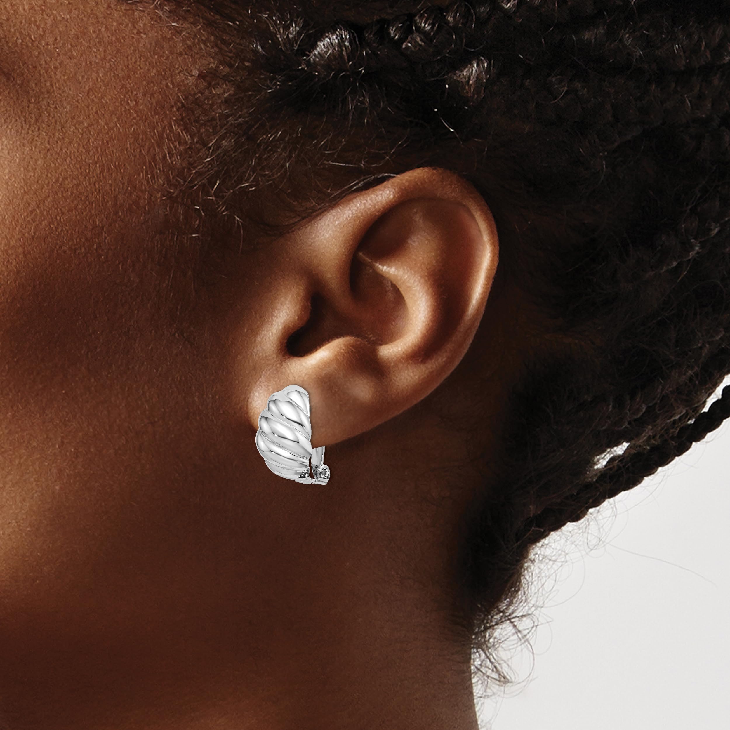925 Sterling Silver Clip-On Oval Earrings for Women - Hypoallergenic Non-Pierced Fashion Jewelry - Perfect for Weddings, Parties & Everyday Wear