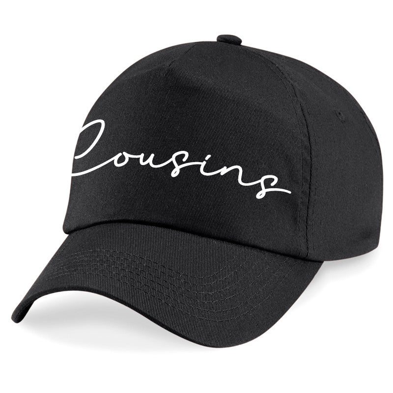 Cousins Script Kids Baseball Cap - Adjustable Cotton Hat for Boys & Girls - Perfect for Outdoor Sports, School & Everyday Wear
