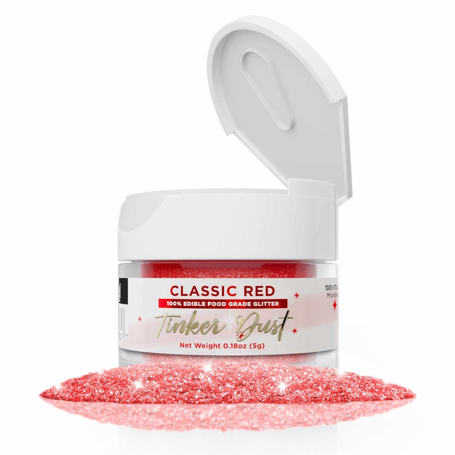 Classic Red Edible Glitter for Baking & Cake Decorating | Food Safe Sparkle Dust | Perfect for Cupcakes, Cookies & DIY Desserts | Tinker Dust®