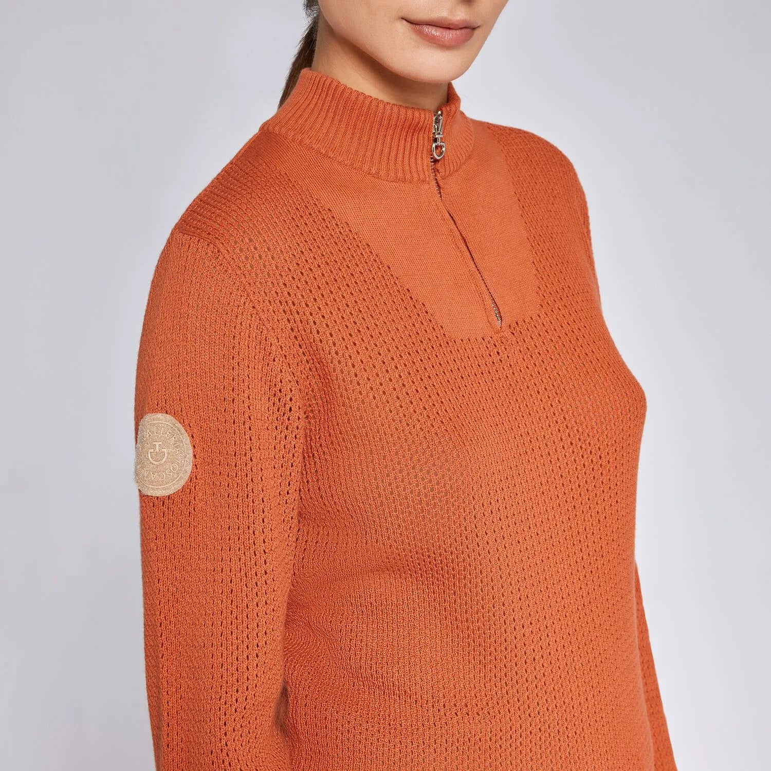 Cavalleria Toscana Women's Half Zip Pullover Sweater - Soft Knit Top for Casual Wear & Outdoor Activities