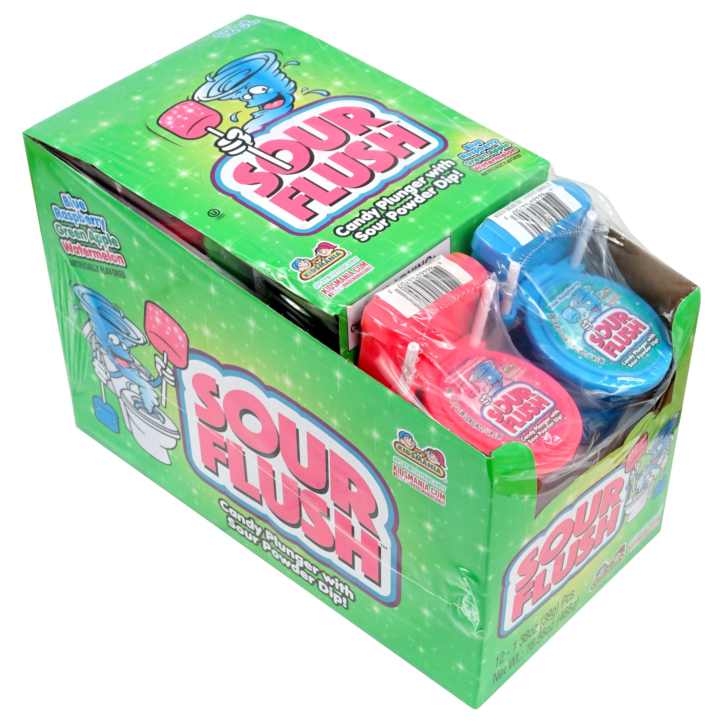 Sour Flush Toilet Candy 12-Pack - 3 Fun Flavors for Prank Gifts & Parties