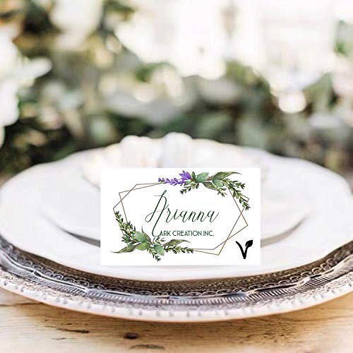ARK Creation 50 Wedding Meal Stickers for Place Cards - Vegan & Gluten-Free Menu Choice Labels - Elegant Black Wedding Seating Card Stickers for Buffet, Plated Dinner & RSVP Meal Selection