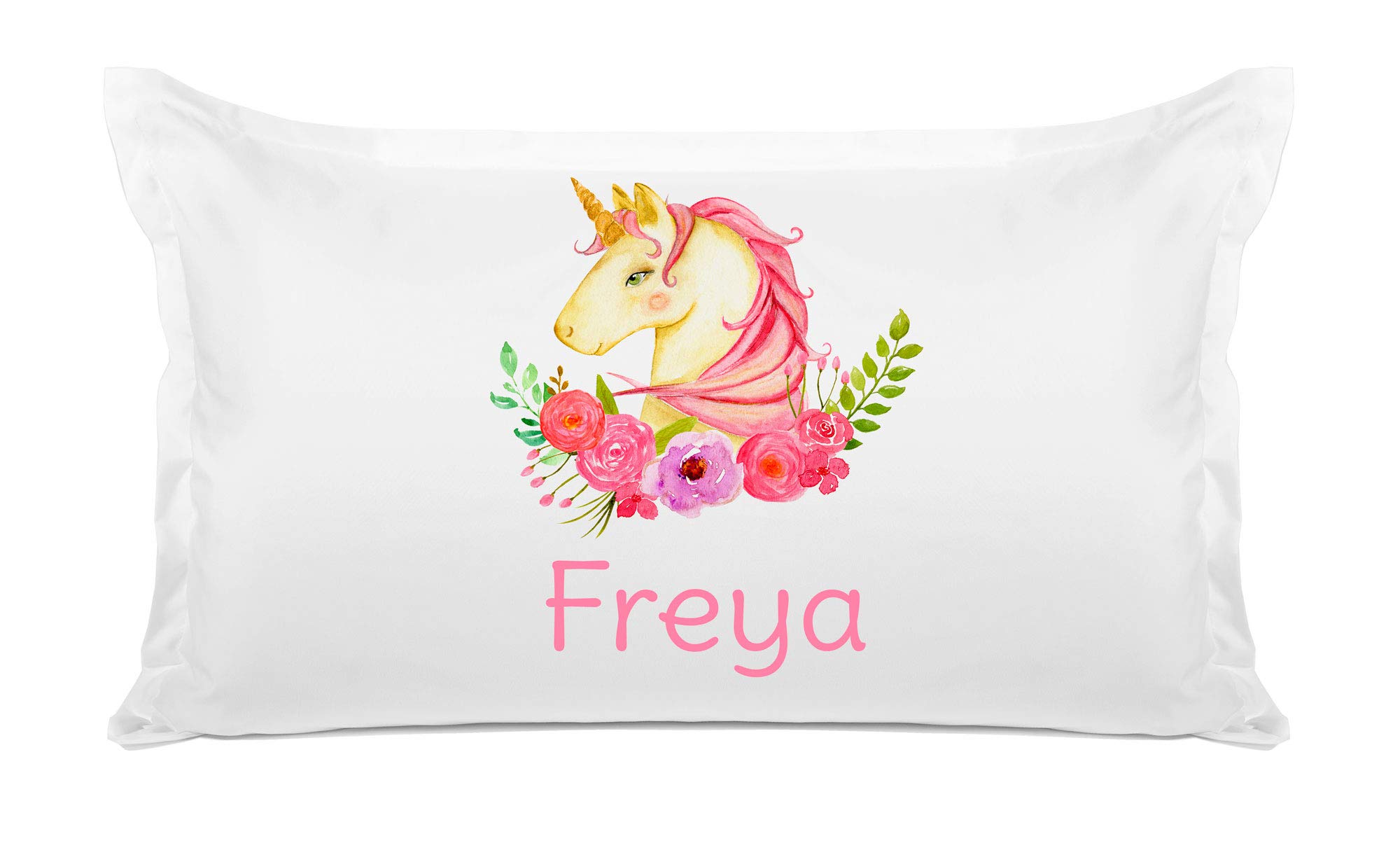 Personalized Pink Unicorn Pillowcase for Kids - Custom Name Embroidery - Hypoallergenic & Breathable Fabric - Anti-Wrinkle Queen Size 20x30 - Perfect for Bedrooms, Nursery Decor & Birthday Gifts
