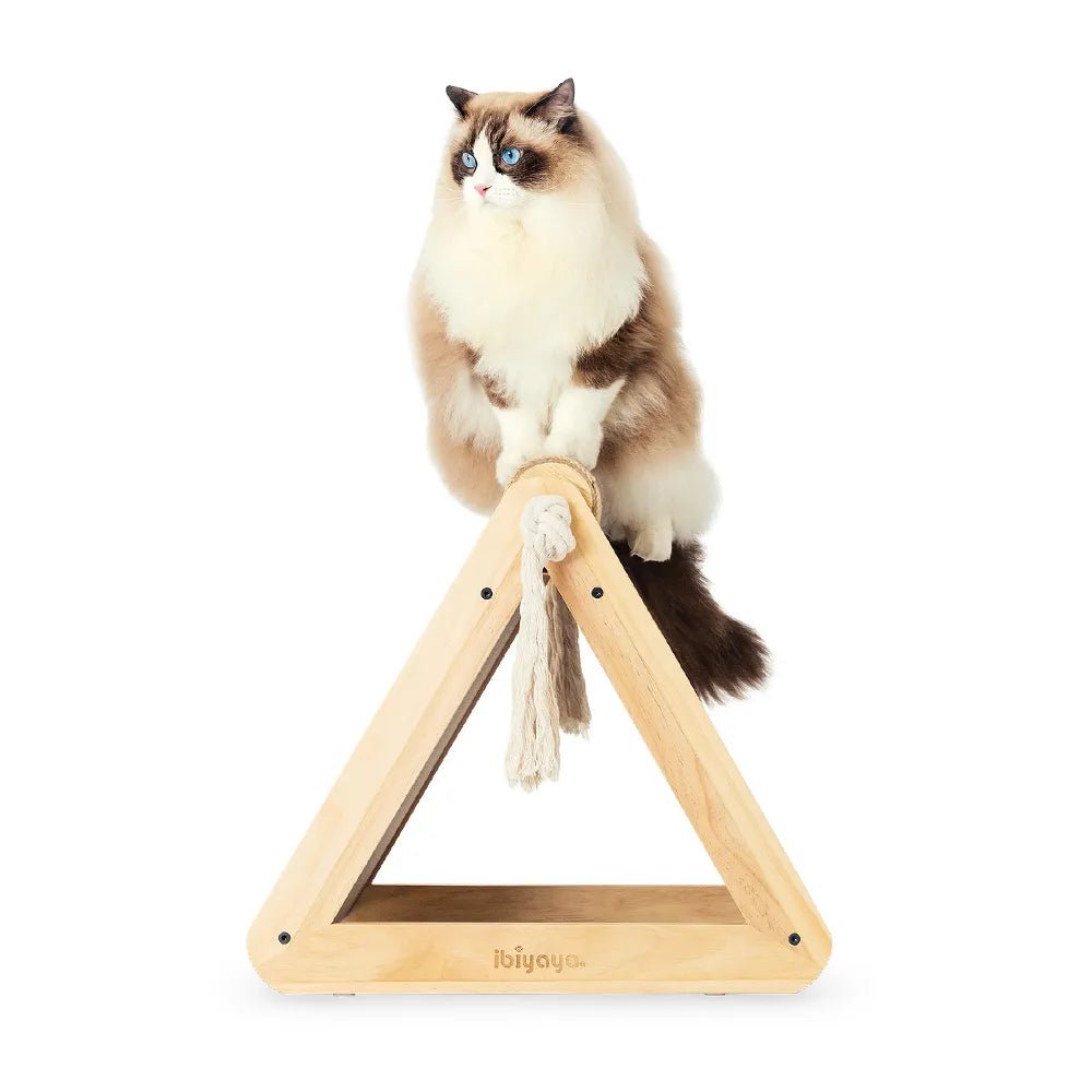 Ibiyaya Hide Out Cat Scratching Post - Durable Sisal Fiber Cat Tree with Cozy Hideaway for Indoor Cats - Perfect for Play, Scratch & Nap in Living Room or Bedroom