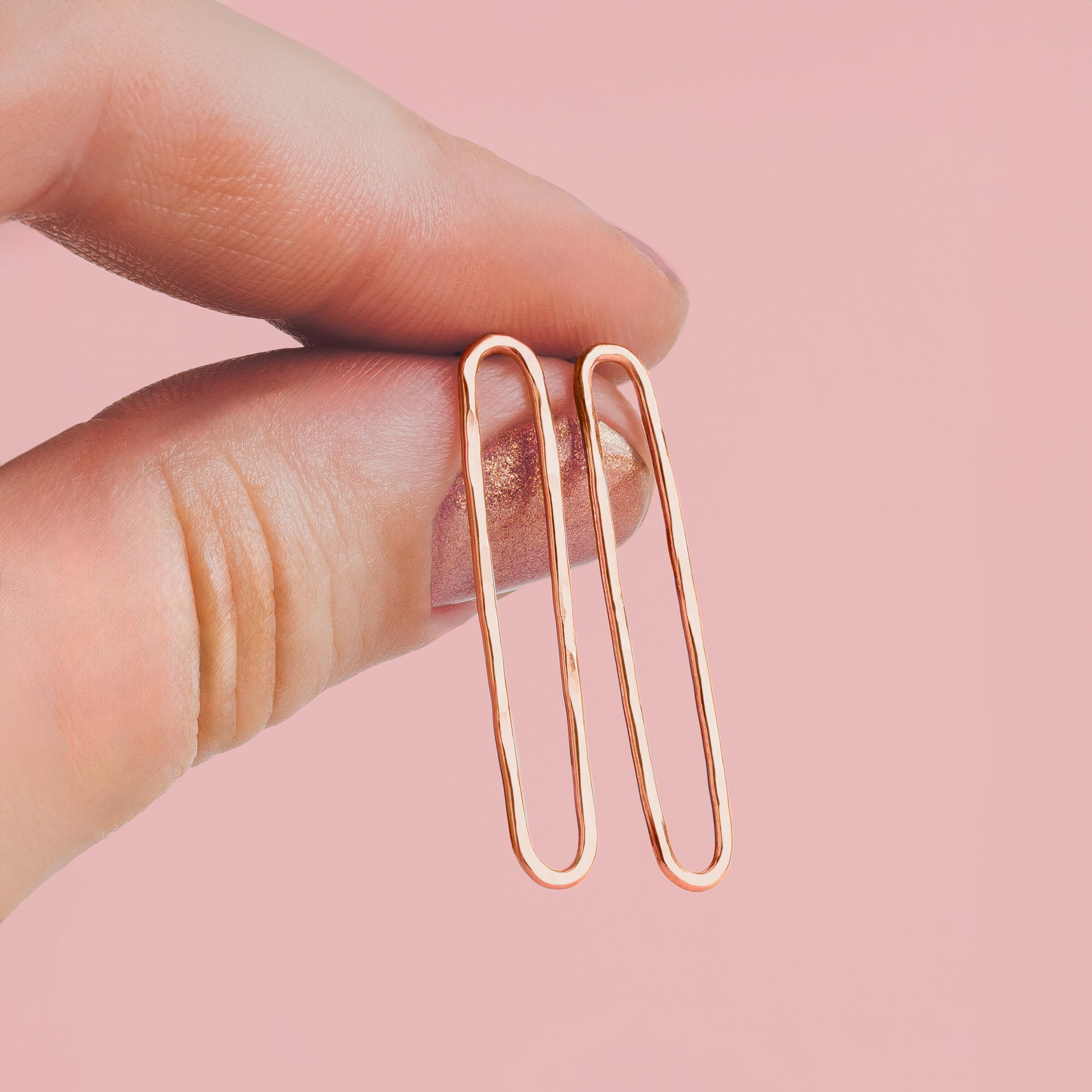 14K Gold Filled Oval Paperclip Chain Link Stud Earrings - Minimalist Long Hoop Post Earrings in Gold, Rose Gold & Silver | Perfect for Everyday Wear, Office & Date Night