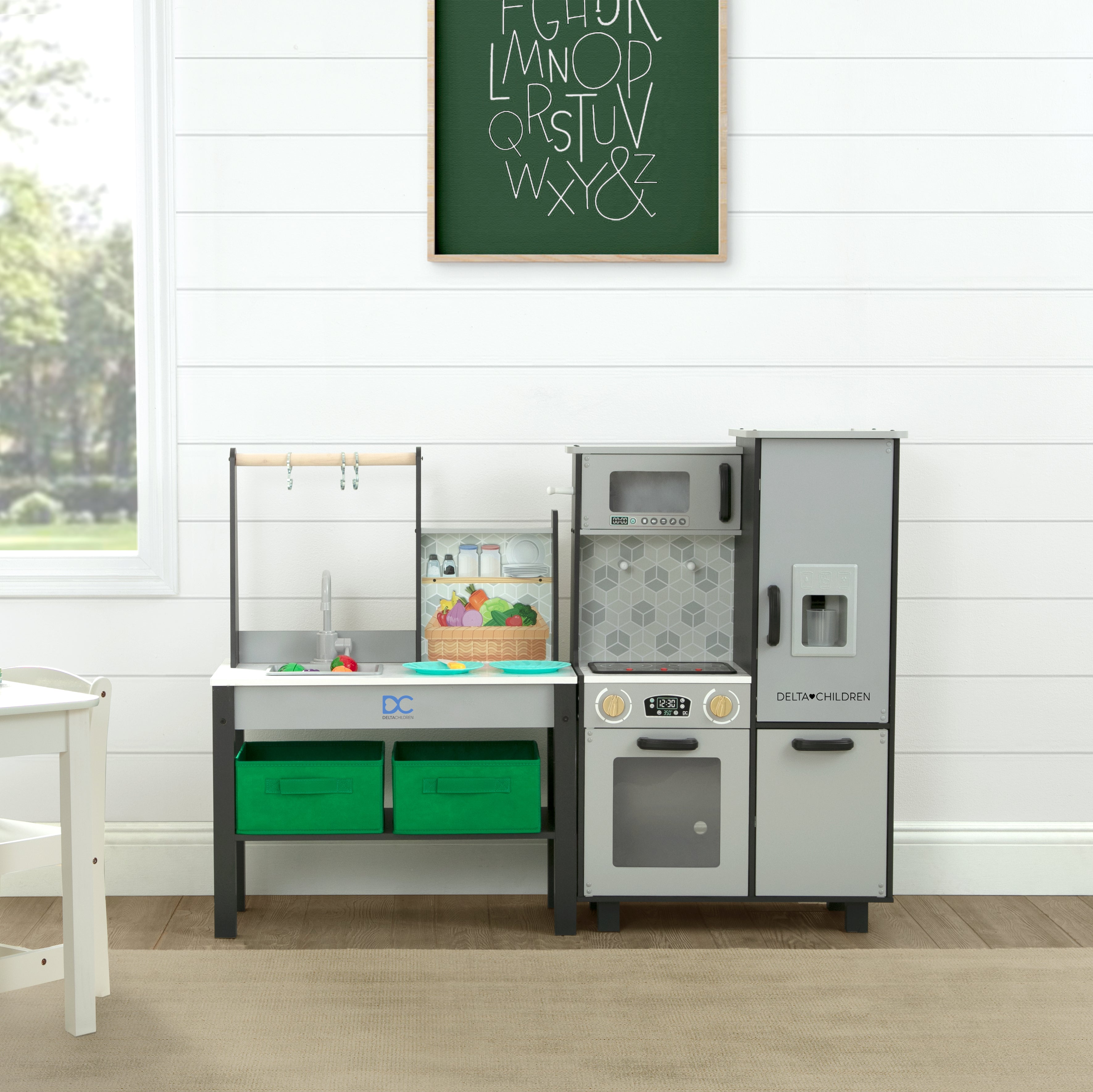 Premium All-in-One Corner Play Kitchen Set for Kids - Pretend Cooking Toy with Realistic Features - Perfect for Home, Preschool & Daycare Playrooms