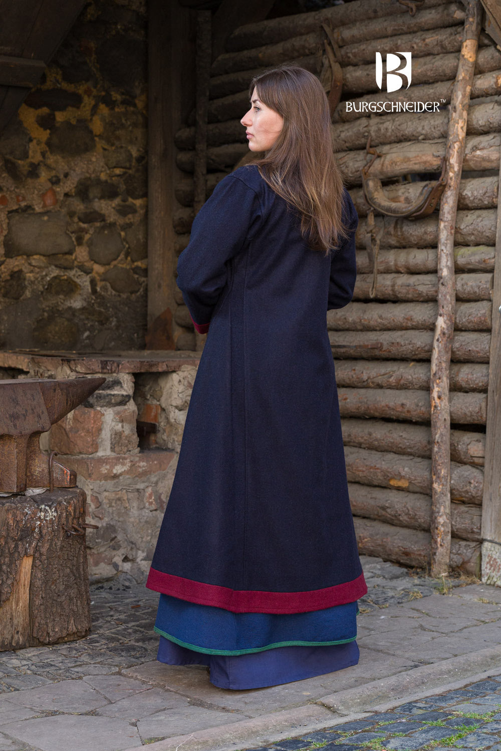 Rus Coat Kseniya - Stylish Winter Jacket for Women in Blue & Red | Warm Outerwear for Cold Weather, Fashionable Parka for Daily Wear & Outdoor Activities
