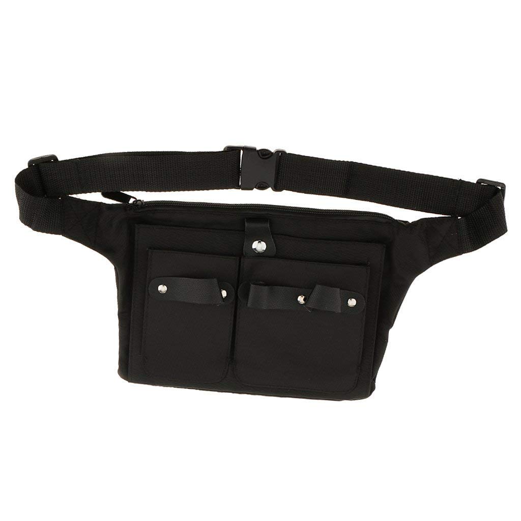 Tubayia Black Canvas Scissor Bag for Hairdressers - Professional Salon Tool Organizer with Belt Clip | Perfect for Hairstylists, Barbers & Beauty Professionals On-The-Go