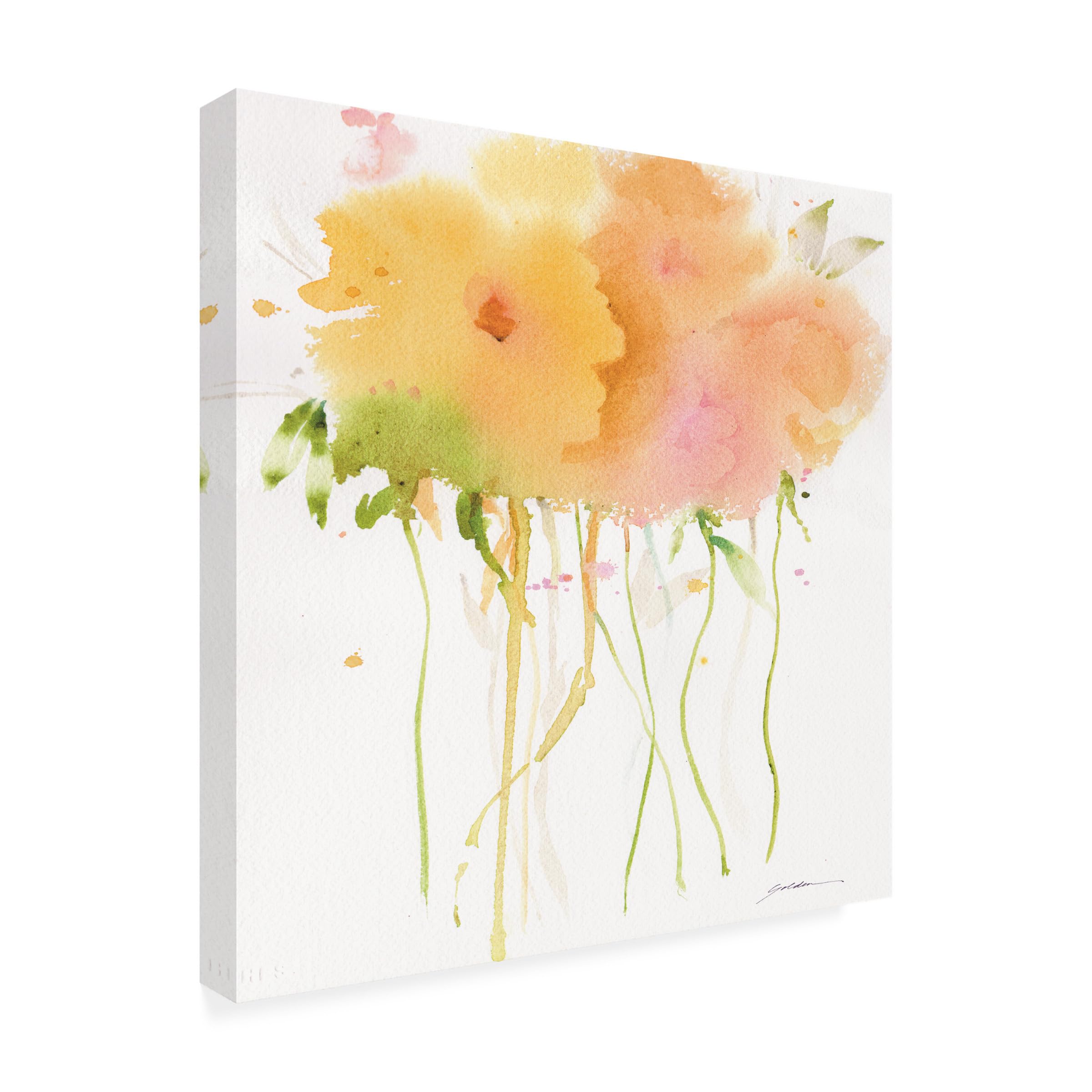 Trademark Fine Art 'Shadows Of Spring 2' Canvas Wall Art by Sheila Golden - Floral Landscape Painting for Living Room, Bedroom & Office Decor