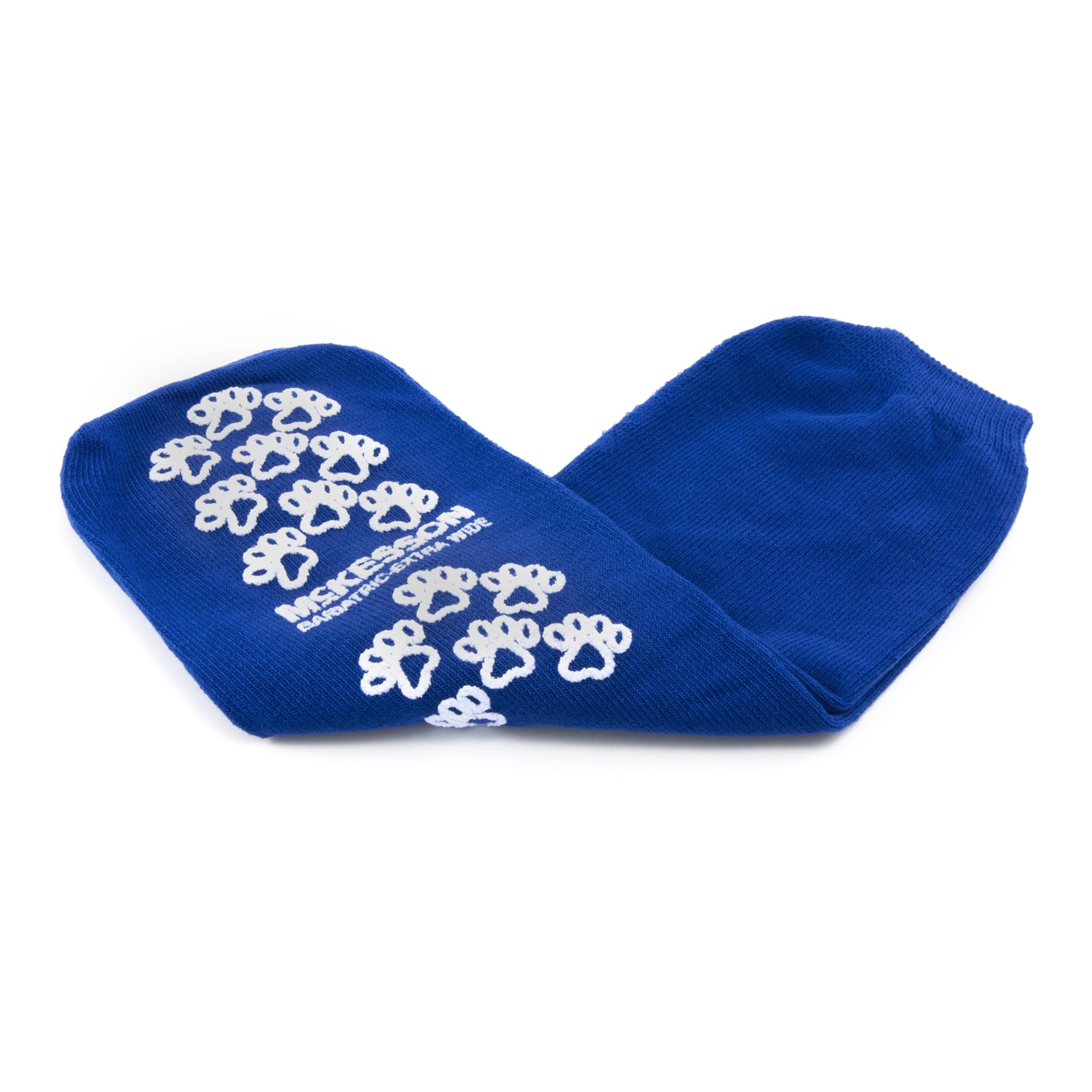 McKesson Non-Slip Terry Slipper Socks for Adults - Royal Blue, Size 12 & Up (96 Pairs) - Cozy Hospital & Home Footwear for Patients & Seniors