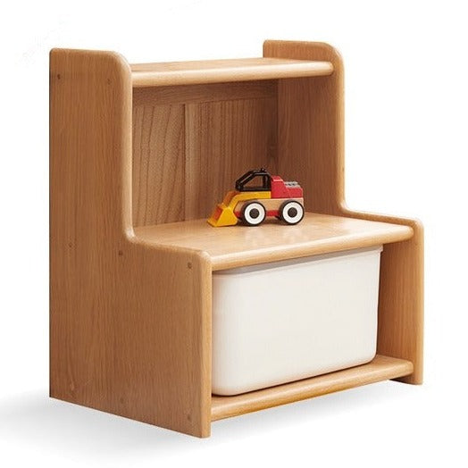 Solid Oak and Beech Wood Small Footstool - Handcrafted Ottoman Stool for Living Room, Bedroom, or Nursery - Perfect Footrest, Extra Seating, and Decorative Accent
