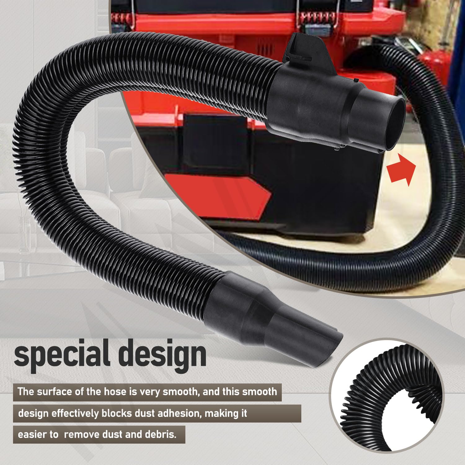 Milwaukee M18 Vacuum Hose Replacement - Compatible with Models 0970-20, 0880-20 & 0780-20 | 18V/28V Wet/Dry Vacuum Hose Assembly with Internal Storage | Perfect for Construction Sites, Workshops & Home Cleaning