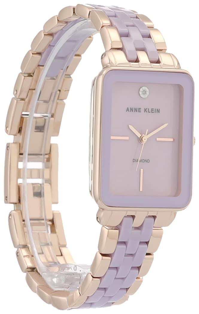 Anne Klein Women's Genuine Diamond Dial Ceramic Bracelet Watch - Luxury Stainless Steel Dress Watch for Women, Water Resistant & Elegant Gift for Her - Perfect for Office, Party & Special Occasions