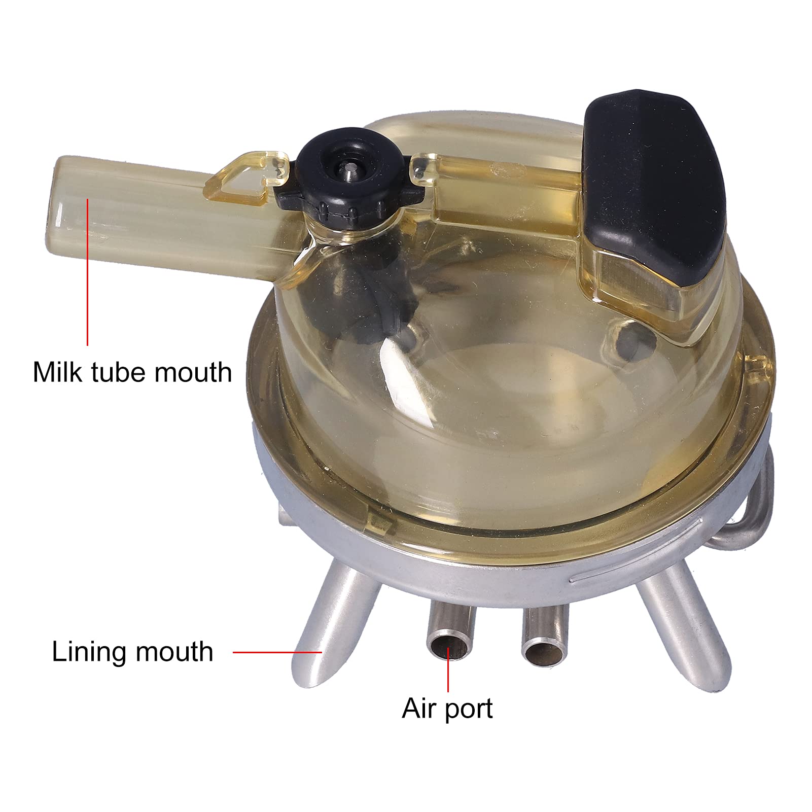 WOOXGEHM 400CC Stainless Steel Milking Claw - Heavy Duty Farm Milk Collector with Secure Straight Buckle | Ideal for Medium Centralized Milking Stations & Dairy Farm Operations