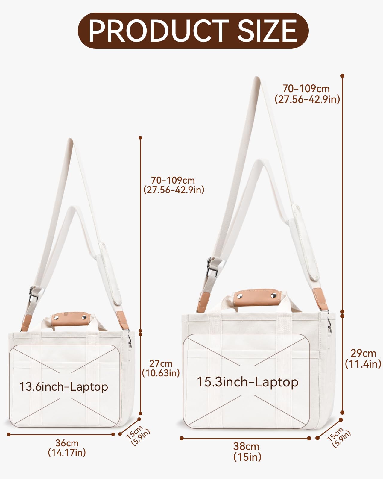 Stylish Canvas Tote Bag for Women with Multi-Pocket - Perfect for Work & Travel