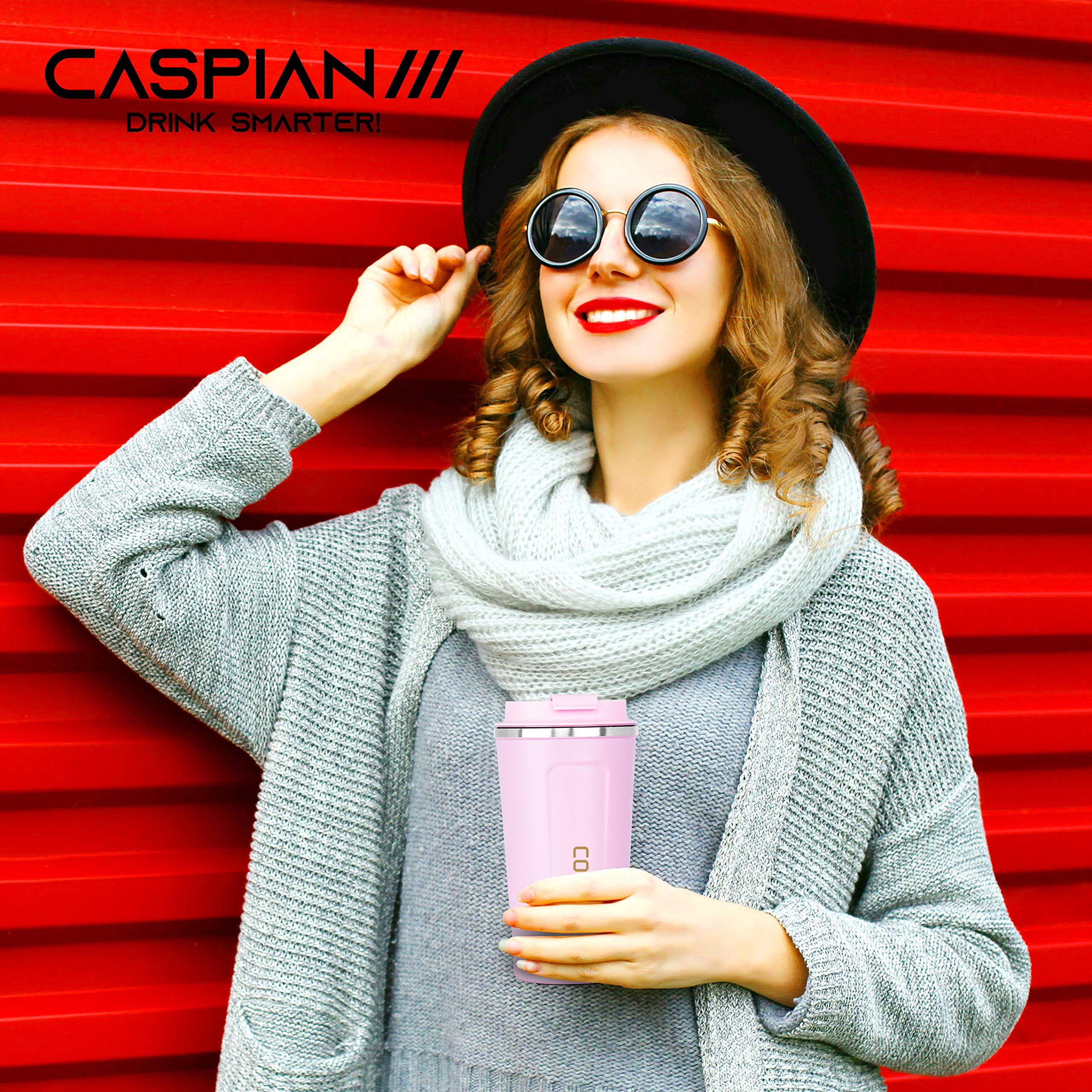 Caspian Vacuum Insulated Tumbler 500ml - Light Pink for Coffee & Travel