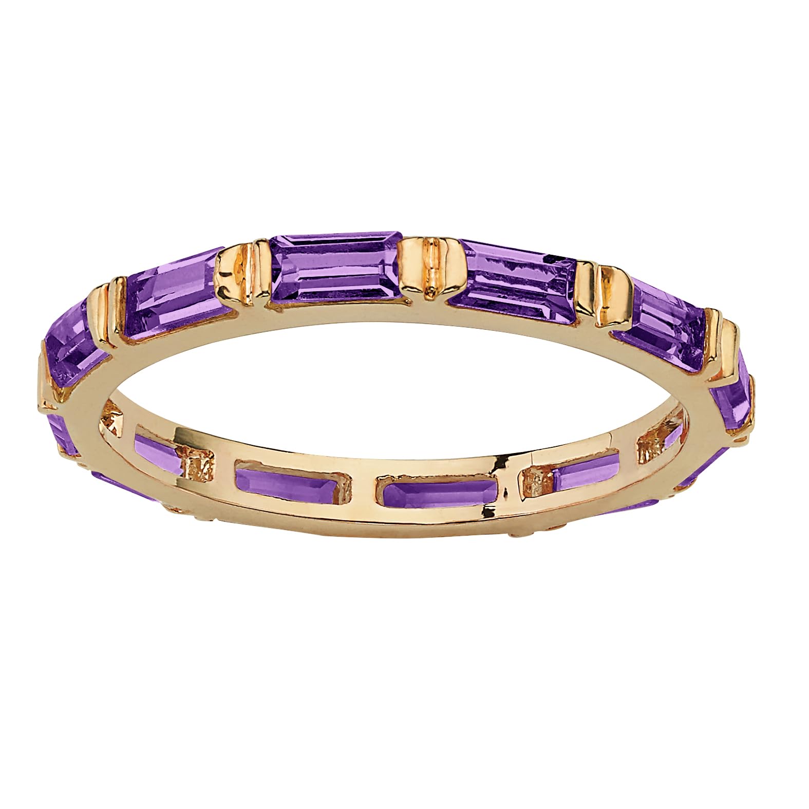 Palm Beach Jewelry Birthstone Eternity Band - 14K Gold Plated Stackable Ring for Women, Perfect for Anniversary Gifts, Mother's Day & Everyday Wear