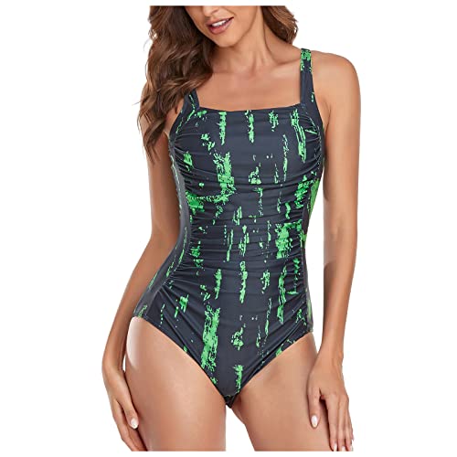 Women's Vintage Ruched Slimming One Piece Swimsuit - Tummy Control High Waisted Bathing Suit for Swimming, Beach & Sports | Retro Swimwear for Women