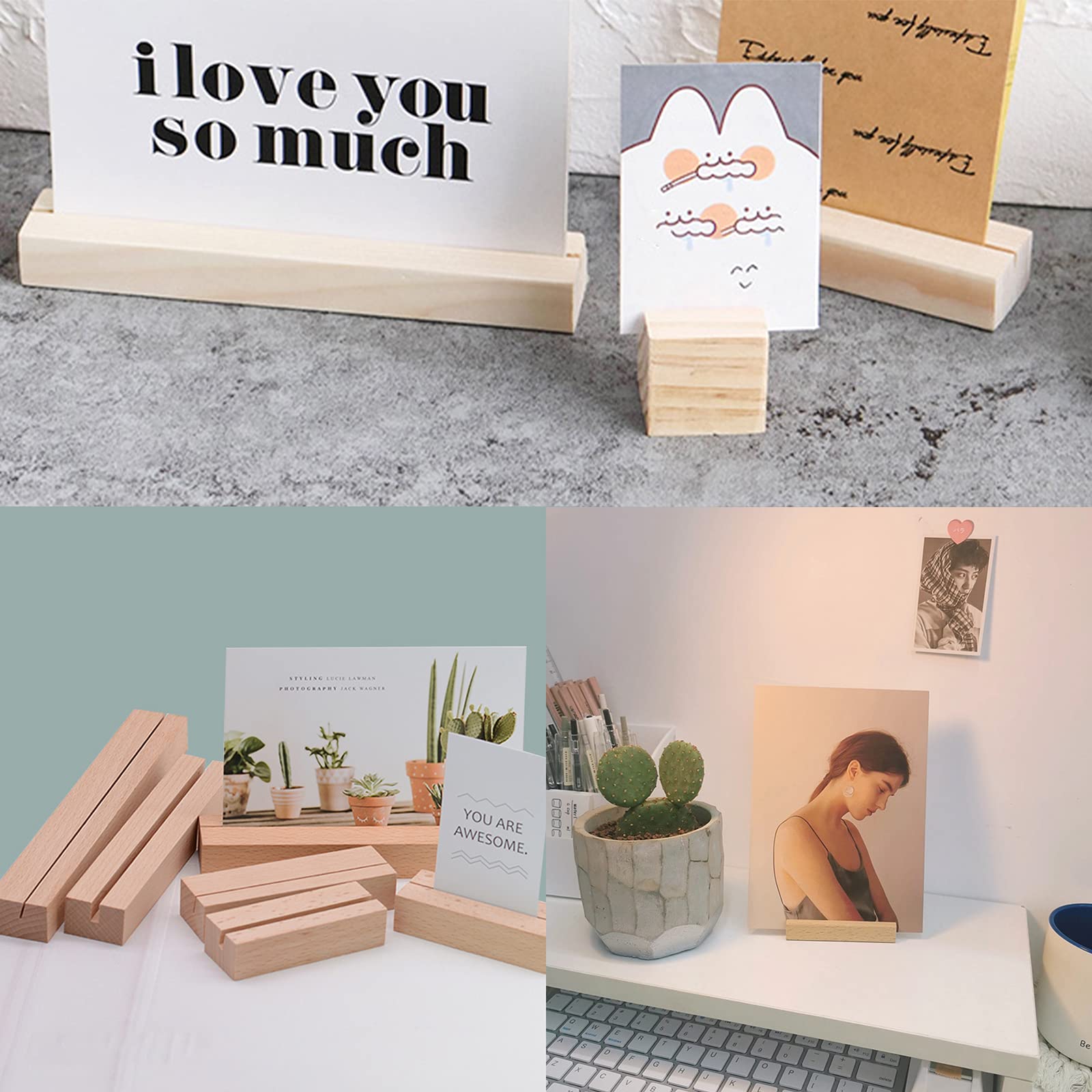 GORGECRAFT 10PCS Wooden Table Number Stands - Elegant Place Card Holders for Weddings, Parties & Events (5.9”x1”x0.6”) - Perfect for Table Setting, Name Card Display & Retail Shop Decoration
