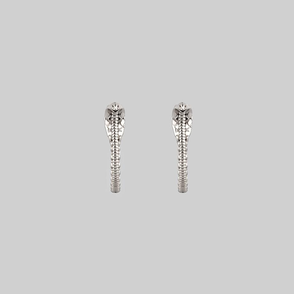 OPHIDIA Mini Serpent Earrings in Silver - Elegant Jewelry for Women, Perfect for Parties, Weddings & Everyday Wear