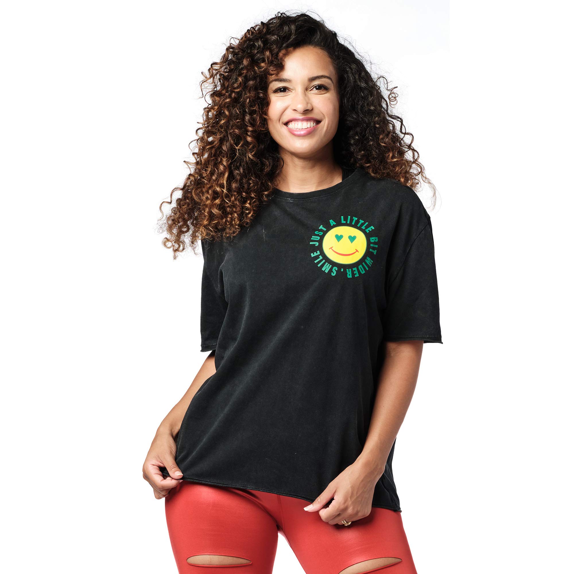 Zumba Loose Fitting Dance Fitness Graphic Tees - Women's Athletic Workout Top in Bold Black Size XL - Perfect for Dance Classes, Gym Sessions & Casual Wear