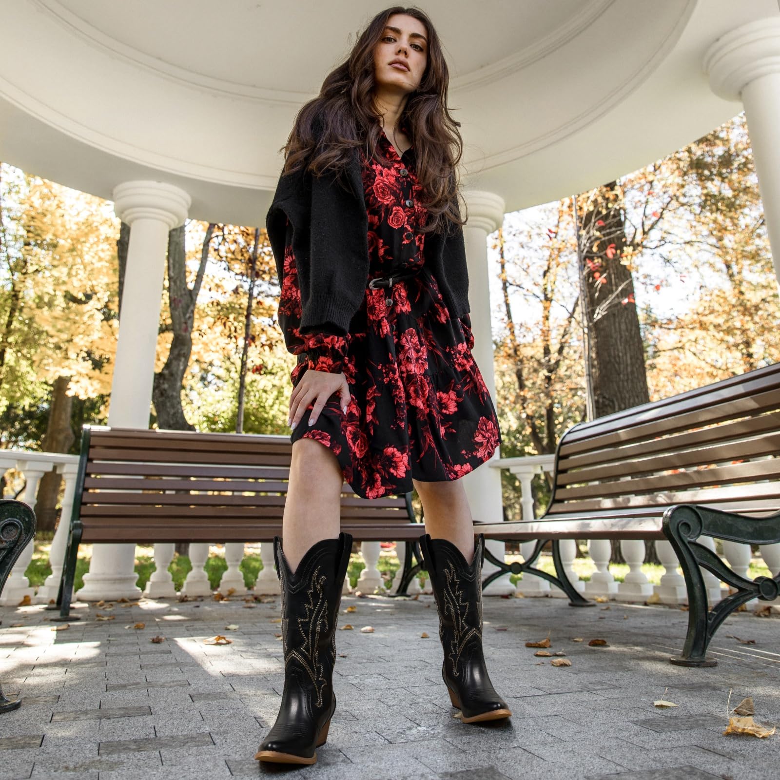 HISEA Women's Western Cowboy Boots - Pointed Toe Cowgirl Fashion Boots for Women | Perfect for Rodeo, Country Dancing & Casual Wear