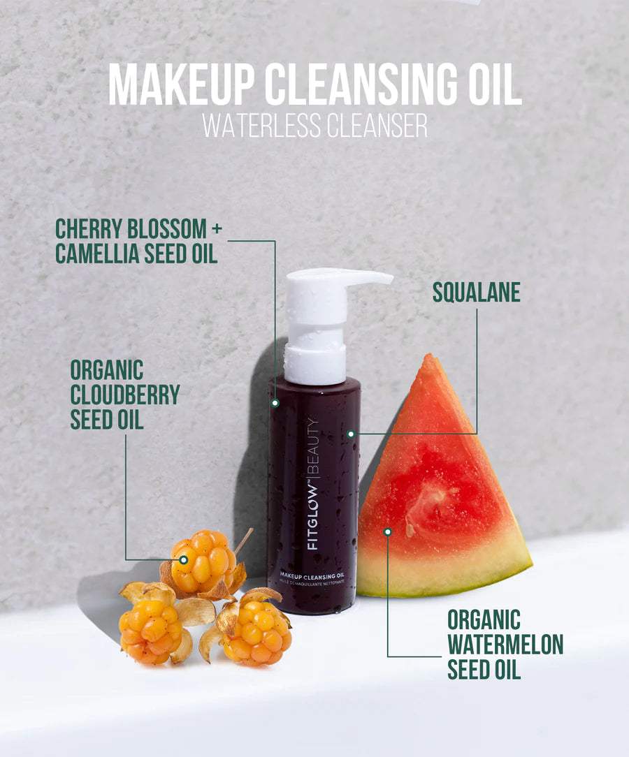 Fitglow Beauty Makeup Cleansing Oil - Gentle Facial Cleanser for All Skin Types | Remove Waterproof Makeup & Impurities | Perfect for Daily Skincare & Travel