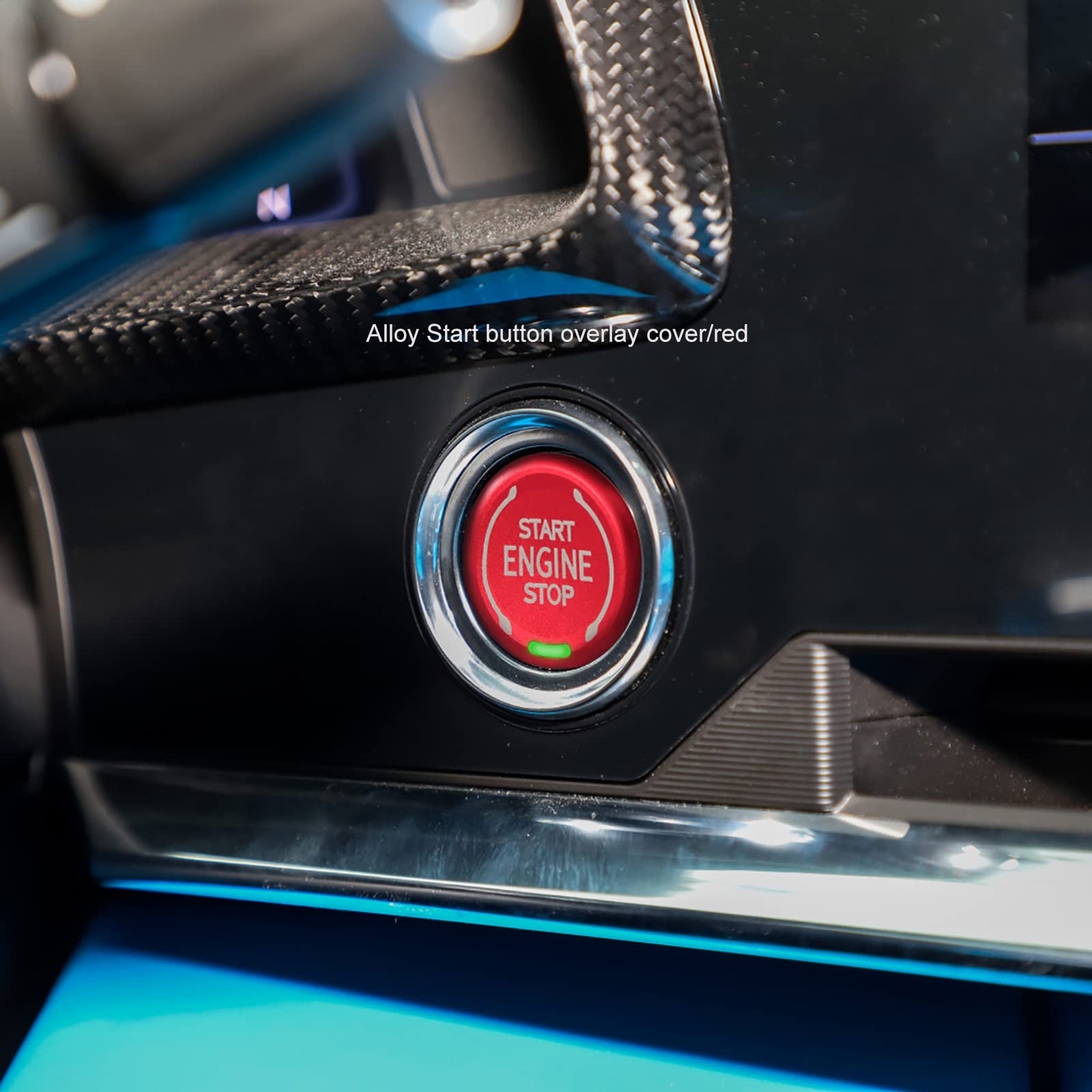 Chevrolet C8 Corvette 2020-2022 Alloy Engine Start Stop Button Overlay - Red & Blue Options | Premium Car Accessory for Enhanced Interior Styling & Customization