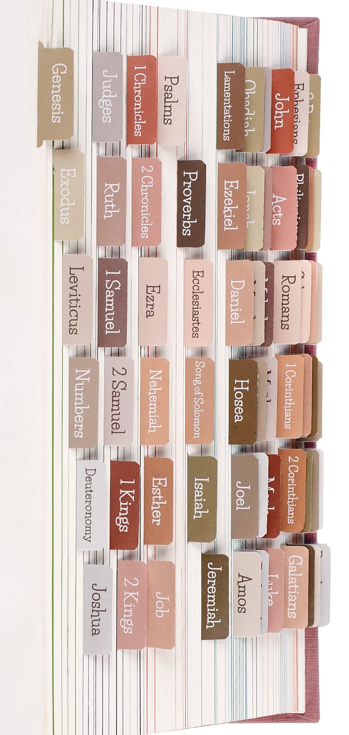 Earth Tone Bible Tabs - Large Print Laminated PVC Tabs for Women & Men | Easy to Read & Apply | Perfect for Bible Study, Journaling & Scripture Organization