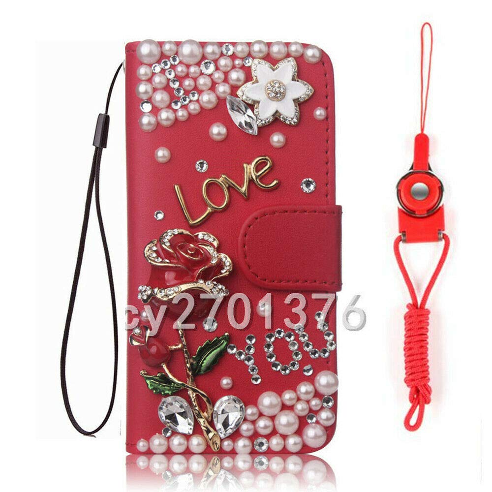 Moto One 5G Ace Case (2021) with Screen Protector - Bling Diamond Leather Wallet Cover for Women, Perfect for Work & Travel