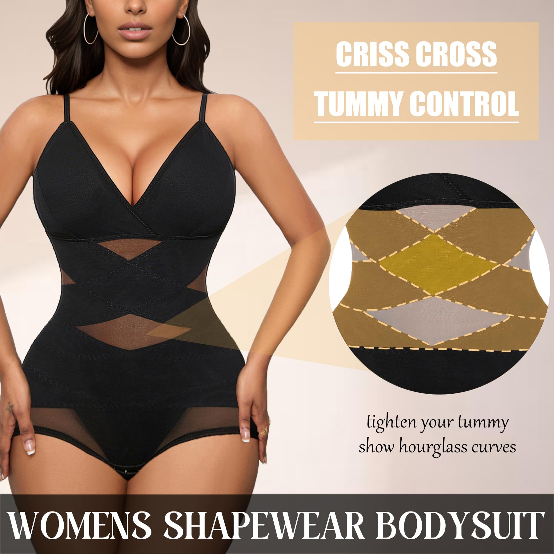 Avidlove Women's Tummy Control Shapewear Bodysuit - Plus Size Body Shaper with Snap Crotch for Smooth Silhouette | Perfect for Dresses, Workwear & Special Occasions