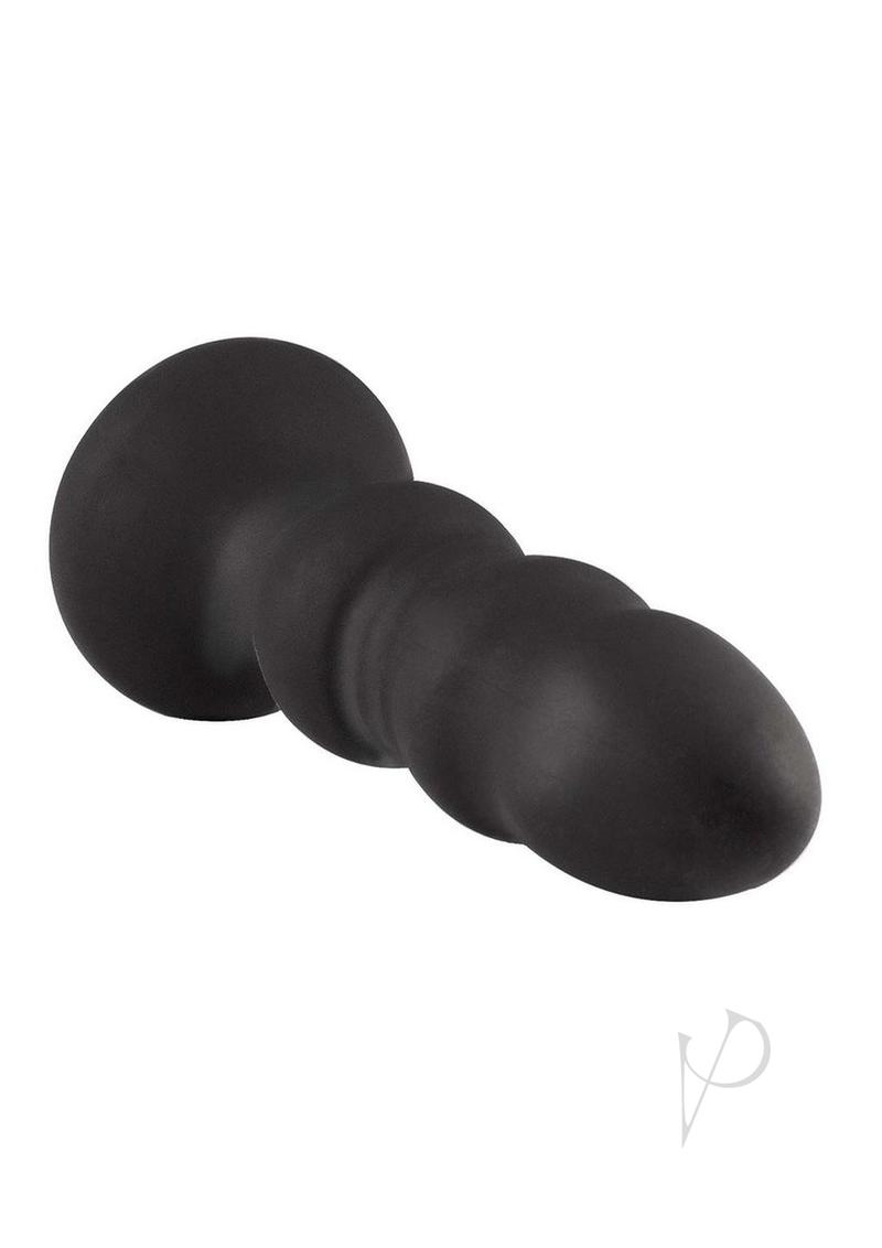Rechargeable Silicone Power Plug with Remote Control - Atomic Thrusting Light Up Adult Toy for Couples & Solo Play - Black