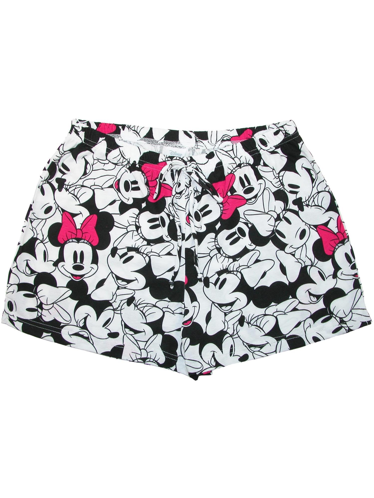 Disney Minnie Mouse Sleep Shorts for Women - Soft Pink Cotton Pajama Shorts, Medium Size | Comfortable Lounge Wear for Sleepovers, Movie Nights & Relaxing at Home