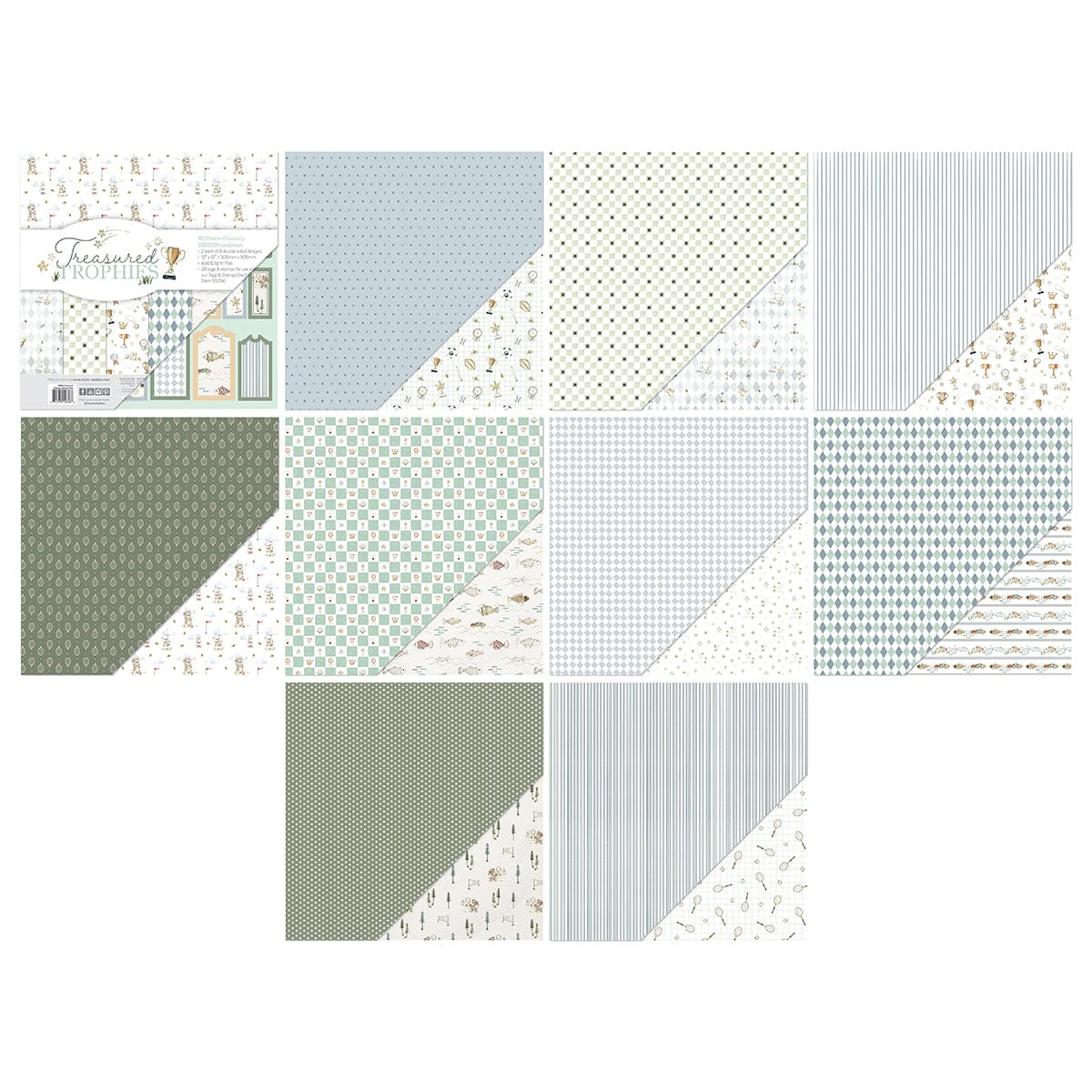 Treasured Trophies 12x12 Scrapbook Paper Pad - 5858e Patterned Paper for Card Making, Scrapbooking & DIY Crafts