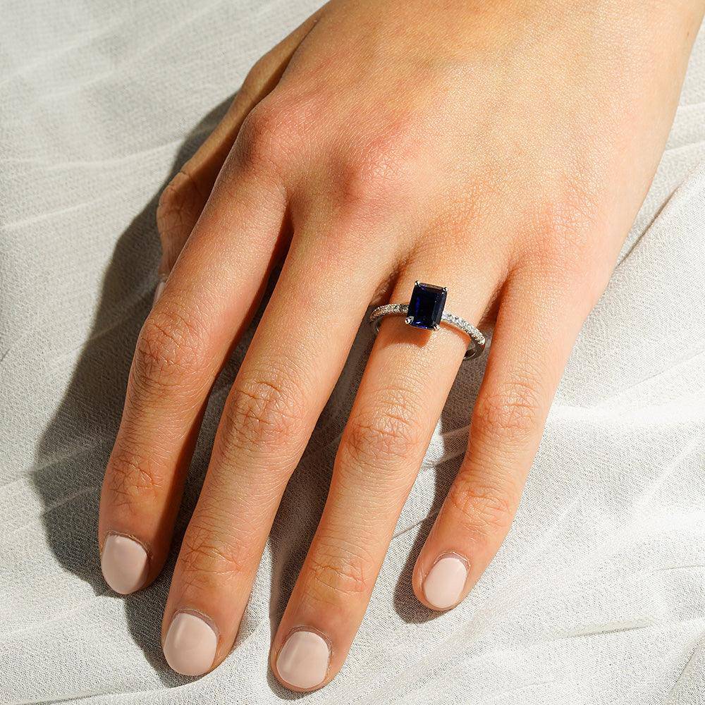 2 CT. Petite Trellis Lab-Grown Sapphire Ring | Elegant Blue Gemstone Jewelry for Women | Perfect for Engagement, Wedding & Anniversary Gifts