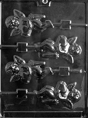 Cybrtrayd Cupid Lolly Valentine Chocolate Candy Mold - Heart-Shaped Silicone Mold for DIY Homemade Chocolates, Candies & Desserts - Perfect for Valentine's Day, Weddings & Romantic Gifts