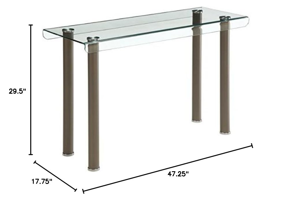 BOWERY HILL Modern Champagne Gold Metal Console Table - Sleek Entryway Sofa Table for Living Room, Hallway & Bedroom Decor